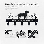 Dog Leash Holder for Wall, Key Holder Mount with 5 Metal Hooks, Pet Leash and Key Organizer, Screw Mounted Rack for Leashes Keys Collars, Entryway Garage Mudroom - style: 5-Hook