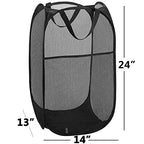 2 pop-up Laundry Hamper，Foldable mesh Laundry Baskets (Each with 2 Reinforced Handles)… - color: 2 Black