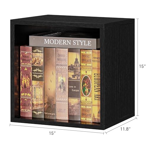 FUSUNBAO Magic DIY Cube Storage Organizer Stackable Cubes for Home Books Clothes Toy-Modular Cubby Storage System-Office Cubical-Bookcase Closet (Black, General Cube) - color: Black