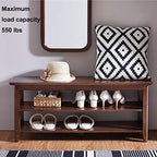 XKZG Storage Bench Wooden Shoe Rack Bench Rustic Solid Wood Entryway Bench (Brown,39.4") - color: Brown, size: 39.4"W x 11.8"D x 16.5"H