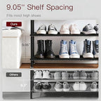 Heavy Duty 4-Tier Shoe Rack Metal Shoe Storage Shelf for 12 Pairs of Shoes Entryway Durable Shelf Easy to Assemble