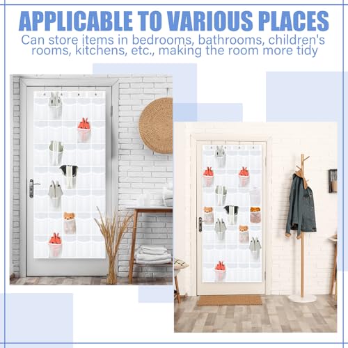 Windyun 2 Pcs 70 Large over The Door Shoe Organizer Hanging Shoe Rack for Closet Holder Pure Mesh Pockets Back to School Behind Door Hanger Storage Nonslip for Home Room School Dorm, Each 35 Pockets - color: White