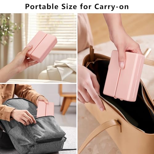 FYY 2 Pcs Daily Pill Organizer, 7 Compartments Portable Pill Case Travel Pill Organizer,[Folding Design] Pill Box for Purse Pocket to Hold Vitamins,Cod Liver Oil,Supplements and Medication-Pink - color: Pink, size: Large (1 Piece), Small (1 Piece)