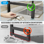 SNSLXH 4 Baskets 2-Tier Over The Sink Dish Drying Rack, 26.57"-35", Large Sink Rack for Kitchen, Extensible and Adjustable, Saving Kitchen Space - size: 2 tiers 4 baskets