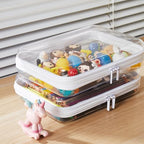 MACOPRO 2PCS Clear Hard Shell Zipper Case,Portable Cosmetic Bag with Zipper, Diaper Bag Organizing Pouches, Kid's Toy Storage Organizer Bins,Hard Plastic Case, Christmas Storage Bins - size: 2Pcs-Medium