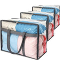 110L Large Capacity Clear Storage Bags with Zipper for Comforters, Blankets, Bedding, Quilts, Pillows – Plastic Storage Bags for Organizing Seasonal Clothes and Household Items