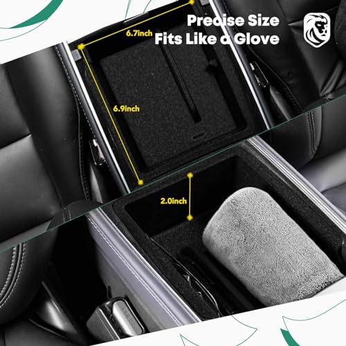 YHTAUTO Armrest Upper Tray Fit for Tesla Model Y Juniper 2025 2026 (Premium & Performance), Tesla Model 3 Highland 2024 2025 2026, Center Armrest Storage Box with Sunglass Holder Car Accessories - style: 1PC Armrest Upper Tray