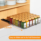 RCHYFEED Pull Out Spice Rack Organizer for Cabinet,Slide out Spice Organization for Inside Cabinets,Heavy Duty Seasoning Organizer Fits Kitchen and Pantry,Sauces,Canned (12.5''Wx10.5''Dx2.5''H) - size: 1 Tier-12.5''Wx10.5''Dx2.5''H