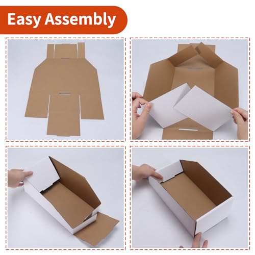 ZBEIVAN Cardboard Storage Bins Boxes 35 Packs 12x2x4.5 Inches, Easy Assembly Pantry Organizer Bins for Shelf, White - color: White, size: 12x2x4.5 inch