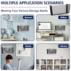 2 Pack Legal Size Wall Amount Pocket File Holder Metal Mesh Hanging Wall File Organizer Black Single File Pocket Wall Mounted Mail Organizer Magazine Rack for Office Home School 15.7" L x6.9" Wx3.4" H