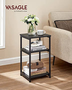 VASAGLE Side Table, Small End Table, Tall Nightstand for Living Room, Bedroom, Office, Bathroom, Classic Black ULET273B16 - color: Classic Black