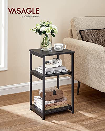 VASAGLE Side Table, Small End Table, Tall Nightstand for Living Room, Bedroom, Office, Bathroom, Classic Black ULET273B16 - color: Classic Black