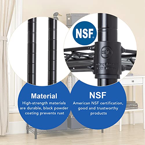 BestOffice 3-Shelf Adjustable Metal Storage Shelves Wire Shelving Unit Organizer Wire Rack 450Lbs Capacity for Small Places Kitchen Garage 23Lx13.2Wx30.2H,Black - color: Black, size: 23"D x 13"W x 30"H