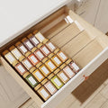 Jadehom Spice Drawer Organizer, 4 Tier Clear Acrylic Expandable From 13" to 26" Seasoning Jars Drawer Insert, Kitchen Drawer Spice Rack Tray for Cabinet/Countertop - size: 8 Pcs x 13 inch Width