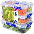 Sistema KLIP IT+ 6-Pack Rectangle Food Storage Containers, Stackable & Airtight Food Boxes with Lids, Dishwasher, Freezer, & Microwave-Safe, BPA-Free, 2.2L / 1L / 400mL - size: Assorted Sizes (6-Pack)