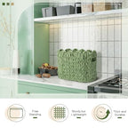 Kathfly Sage Green Toilet Paper Storage Basket Scalloped Wicker Woven Bathroom Basket Toilet Paper Holder Holds up to 6 Mega Rolls Woven Organizer for Home Bathroom Kitchen Offices - style: Scalloped Style