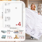 TAILI 4 Pack Vacuum Storage Bags, XXL Jumbo (47x39 Inch), Vacuum Sealed Bags for Comforter and Blankets, Bedding, Clothing, Giant Space Saver Bags for Huge Stuffed Toy - size: 4 XXL