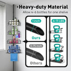 BlumWay Corner Shower Caddy Tension Pole, 4-Tier Adjustable Shower Organizer Shelves, Rustproof Bathroom Shower Organizer Corner Shelf for Bathtub Shampoo Storage, 32 to 116.5 Inch Height