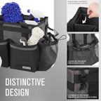 SCAVATA Compact Wearable Cleaning Caddy, Small Cleaning Caddy Supplies Organizer with Handle & Shoulder Straps for Housekeepers, Under Sink & Car Cleaning Tool Organizers Bag (DarkGrey) - color: DarkGrey