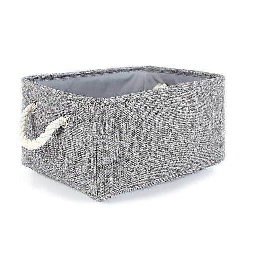 TheWarmHome Storage Bins Basket - Storage Baskets for Organizing Shelves,Home Closet Organizer for Book Shelf Organization,Fabric Storage Cubes,Medium Decorative Grey Basket Gift - color: Grey, size: Medium -13.8Lx9.8Wx6.7H