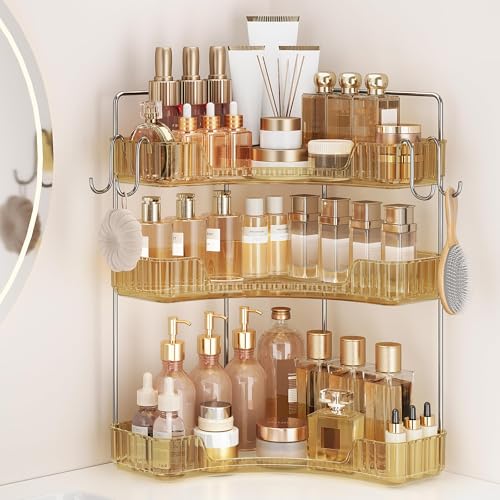 3 Tiers Bathroom Corner Organizer (Gold, 3-Tier) - color: Gold, size: 3-Tier