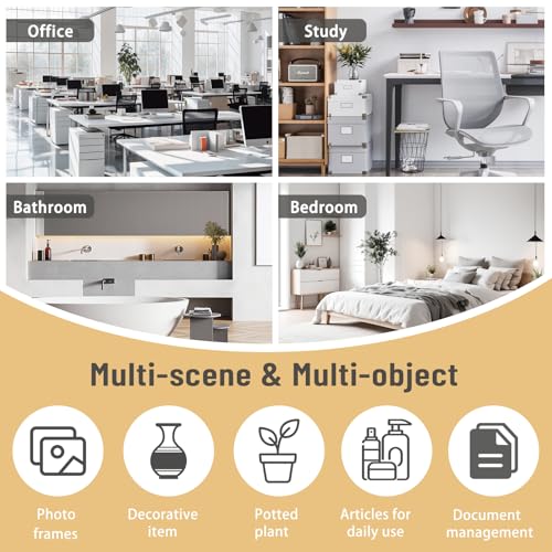 YIGANG Desk Shelf Organizer, 3-Tier Desktop Bookshelf for Computer Desk, Small Tabletop Hutch Storage Rack, Wood Office Supplies Organizer for Dorm, Home & Student (29 Inch Wide)，White