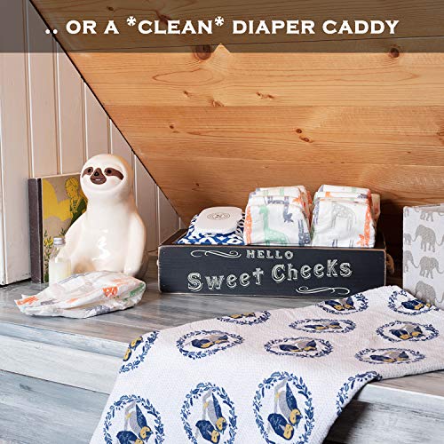 MAINEVENT Hello Sweet Cheeks Bathroom Decor Box, One Box with Design on 2 Sides Farmhouse Bathroom Decor Toilet Organizer - color: Black