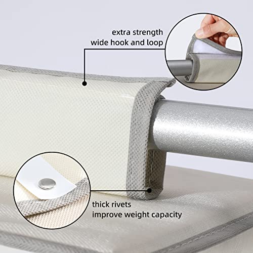 2 Packs Hanging Closet Organizer Storage, 4-Shelf Hanging Shelves for Closet, Closet Clothes Organizer and Storage with Side Pocket, Beige - color: Beige, size: 4 Shelves