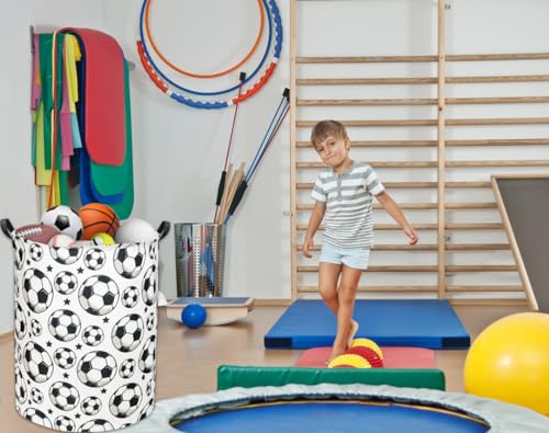 Kids Laundry hamper Baby Hamper for Nursery Boy and Girl Hamper Cute Kids Toys Storage Bin Organizer Soccer Room Decor for Home(Soccer) - color: Soccer