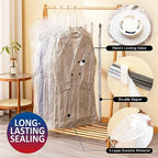 Hanging Vacuum Storage Bags, 6 Pack Hanging Storage Bags for Clothes With Electric Pump, Vacuum Sealed for Suits, Dress, Jackets (6 Long) - size: 6-Long-Epump