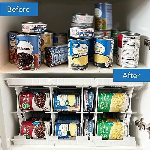 Shelf Reliance Cansolidator Cupboard - 2-Pack Can Organizer for Pantry, Stackable Soda Can Storage for Kitchen, Holds 20 Cans of Food or Soda - size: 2 Pack, style: 20 Soup Can