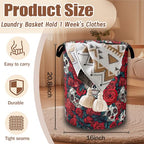 Skull Red Rose Laundry Hamper,Flowers Skeleton Laundry Baskets,Waterproof Oxford Cloth Toy Storage for Bedroom,Bathroom,Nursery,16x20.8 Inch - color: Skull Red Rose,Flowers Skeleton