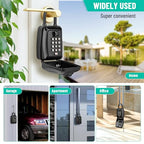 Key Lock Box for Outside, Sturdy Waterproof Hanging Lock Box for House Key, 12-Digit Combination Resettable Large Capacity Security Lockbox for Home, Garage, Office, Warehouse - color: B-Black