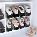 Shoe Slots Organizer, 8 PCS 4-Level Adjustable Shoe Rack Stacker, Organizador de Zapatos, Double Deck Shoe Holder for Closet Storage, No Assembly Needed, Black - size: 8PCS