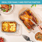 Vtopmart 122oz+50oz Large Glass Food Storage Containers with Airtight Lids, Big Glass Containers for Roasting Chicken, Baking Casseroles, Food Storage, Meal Prep, Fruits, Thanksgiving Meals, BPA-Free - size: 2pack 122oz+50oz