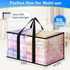 BlissTotes 6-Pack Large Moving Bags with Backpack Straps & Strong Zippers, Heavy-Duty Storage Bags Moving Boxes for Space Saving, Dorms, Transport, 93L-25 Gallons, Clear - size: 25 Gallons