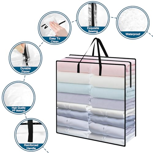 95L Under Bed Storage Bag, Under Bed Storage Containers, Clear Storage Bags for Clothes Quilt Pillow Wreath Blanket Storage or Closet Organizer Home Storage - style: 1-Pack
