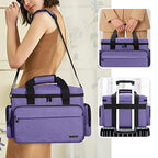 BAFASO Large Makeup Bag with 2 Removable Pouches and Detachable Dividers, Multifunctional Toiletry Bag Cosmetic Bag to Keep Makeup and Hair Supplies (Patent Pending), Purple - color: Purple