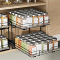 BOIVSHI 2-Tier Spice Rack Organizer, Pull Out Spice Rack for Cabinet, Height Adjustable Heavy Duty Metal Basket for Inside Cabinet & Pantry (11.5''Wx10.5''Dx9.5''H) - size: 2 Tier,11.5''Wx10.5''Dx9.5''H