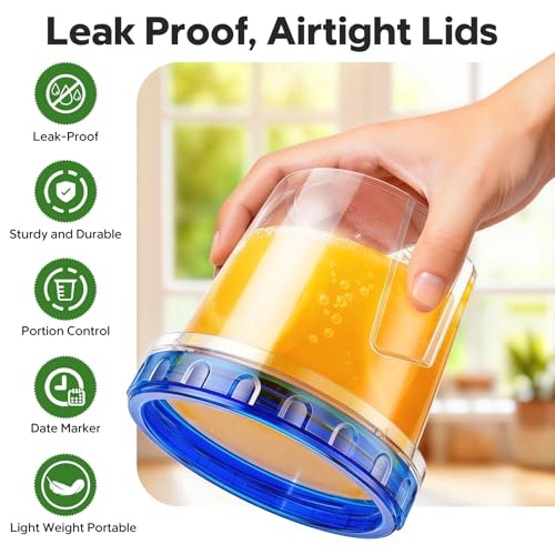 HOMETALL Freezer Storage Containers, [6 Pack- 33/24/17 OZ] Airtight Plastic Food Storage Containers with Twist Top Lids, Soup, Meal Prep Containers | BPA Free | Stackable | Leakproof | Microwave Safe