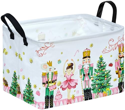 Christmas Basket Box Hamper Storage Basket Collapsible Organizer Bin Gift Shelf Baskets for Home and Kitchen Storage - color: Nutcracker