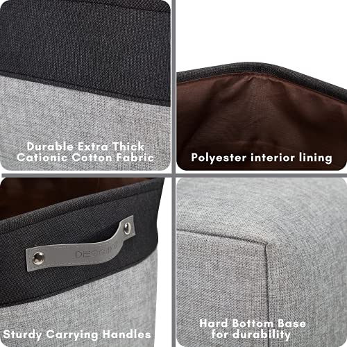 DECOMOMO Extra Large Storage Baskets, 54.5L Fabric Storage Bins for Organizing Linen Closet, Nursery (Grey & Black, XXXL - 3 pack) - color: Grey and Black, size: Jumbo/3P