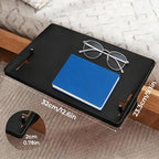 Bedside Shelf, Bed Shelf, Clip on Floating Desk Tray, Dorm Room Essentials Organizer for College Students, Top Bunk Shelf with Storage, Loft Nightstand Decor - Cable Organizer, Black