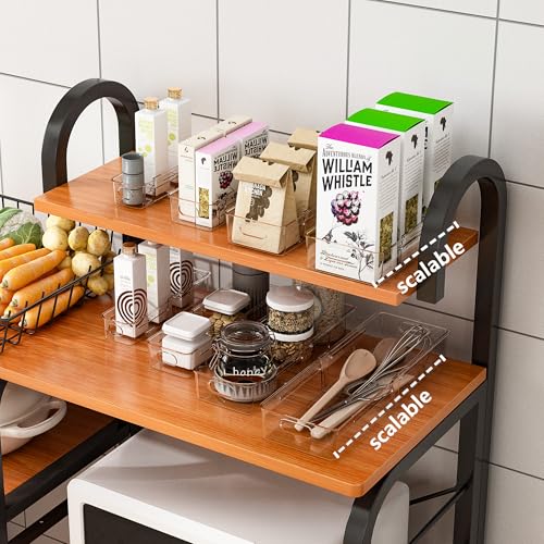 BLULEE Adjustable Clear Drawer Organizers, Expandable Bathroom Drawer Organizer Bins with Dividers, Versatile Makeup Organizer for Drawer, Plastic Desk Drawer Organizer (8 Pcs) - size: 8 PCS