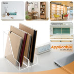 HeZone Acrylic Magazine Rack File Holder Desk Organizers and Storage 2-Pack Small Clear Acrylic Vertical Magazine Holder Book Stand for Office Desk - style: 2PC-B5