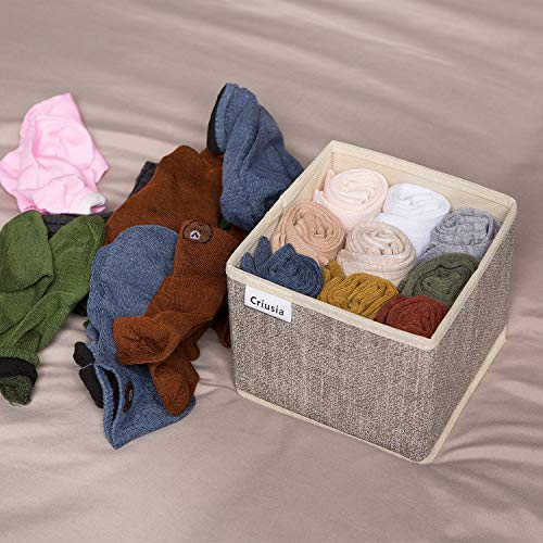 12 Pack Drawer Organizers for Clothing, Foldable Clothes Storage Box Closet Dresser Drawer Organizers Dividers, Bedroom Organization Fabric Bins for Baby Clothes Underwear Sock Bra Ties (Beige) - color: Beige, size: 12 PACK
