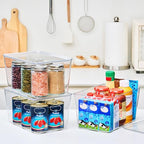 theaoo Clear Storage Bins with Lids Stackable - Large Plastic Containers for Pantry Organization and Storage - Perfect for kitchen,Fridge,Laundry Room,Bathroom,Garage,Closet,Cabinet Organizer - 4 Pack - size: Large (Pack of 4)