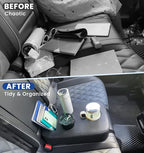 Upgraded Car Cup Holder with Dual Secure Straps, Back Seat Cup Holder for Car, PU Leather Truck Cup Holder, Boat Tray Organizer for Trucks, Minivans, SUVs, RVs, Holds Coffee, Snacks, Cell Phone - color: Dual Secure Straps