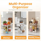 Clear Two Tier Lazy Susan Organizer - 2-Pack Rotating Spice Rack Turntable for Kitchen Cabinet, Countertop, Bathroom or Dining Table - Spinning Carousel Racks for Counter and Pantry Cabinet Storage - size: 2-Pack