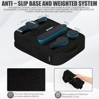 TabCouchCaddy - Couch Cup Holder Tray Pillow - Bed, Couch Caddy, Sofa, RV & Car - Holds Drinks, Snacks, Remotes, Phones, Kindle, Tablet | Bed Cup Holder (Black) - color: Black